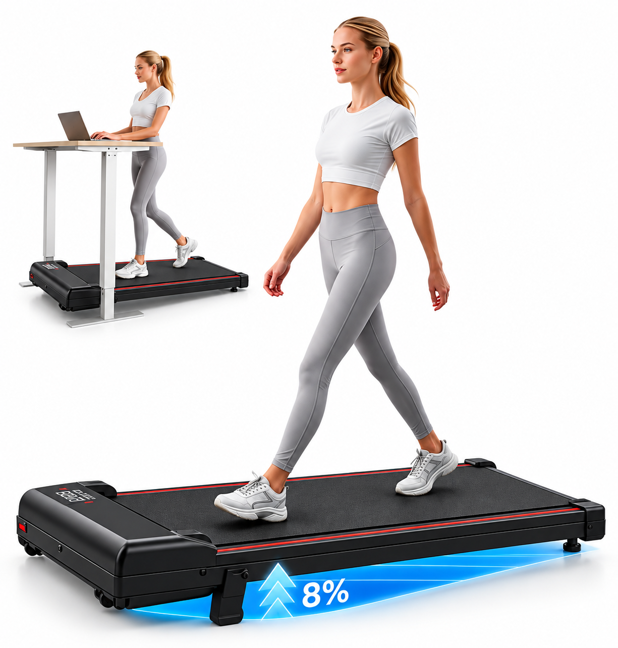 HomeFitnessCode loopband voor thuis met 8 procent helling