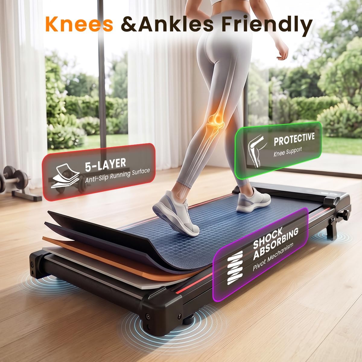 Loopvlak van de walking pad met demping