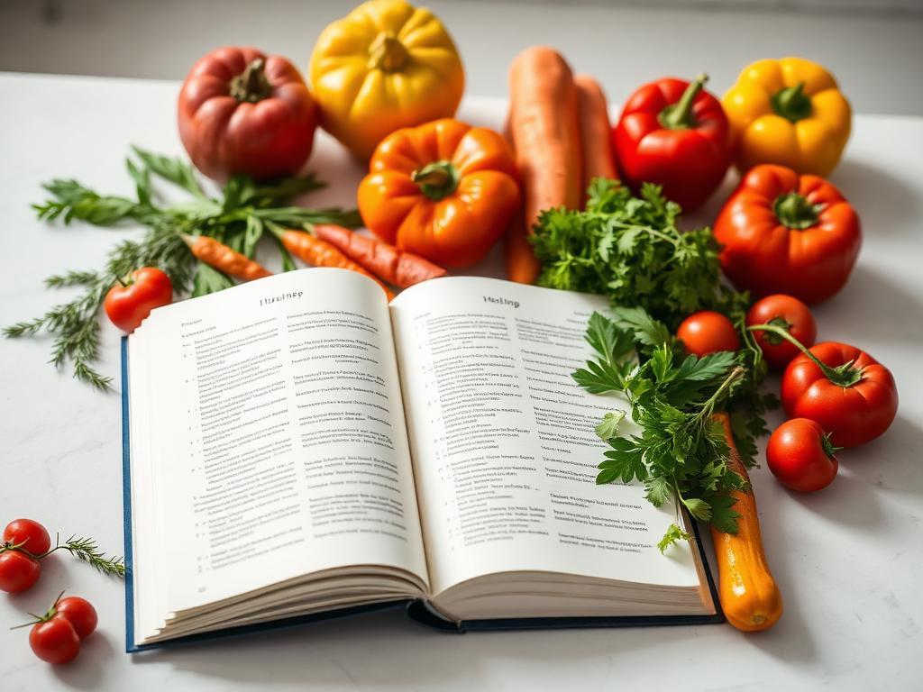 Afslank Receptenbijbel — Opengeslagen receptenboek met verse groenten uit de Afslank Receptenbijbel
